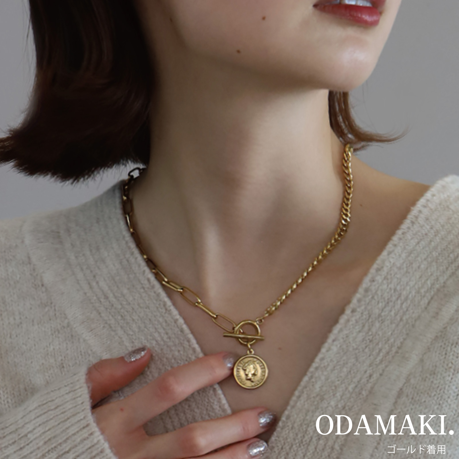 コインネックレス ネックレス 金属アレルギー対応 つけっぱなし ステンレス シルバー ゴールド