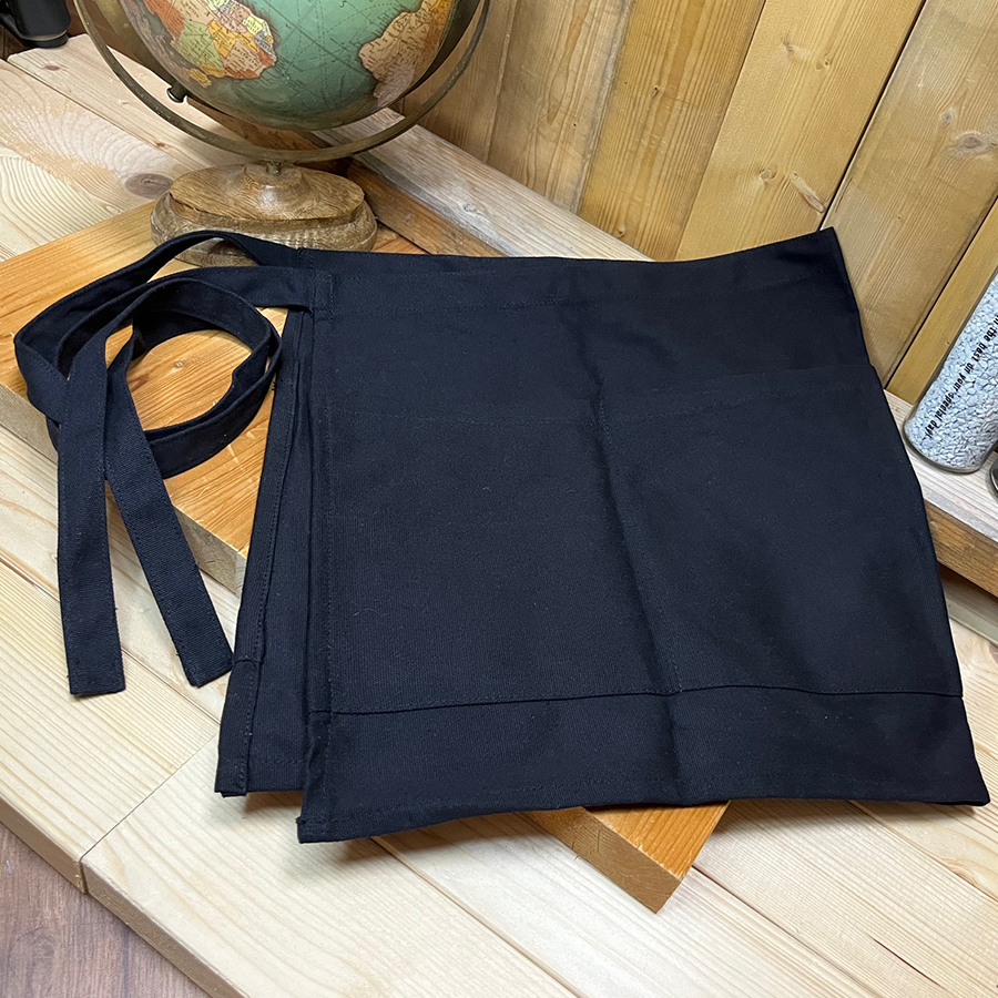 【アウトレット・訳あり】 カフェエプロン エプロン ワイドポケット ペン差し 腰下 腰巻 ショートエプロン 腰エプロン 前掛け LB-338 区分N |  | 01