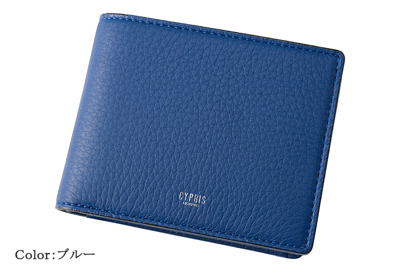 新品未使用箱付【キプリス】小銭入れ カシューレザー ネイビー CYPRIS（キプリス） 本革 メンズ 二つ折り 財布 小銭入れ付き トゥー