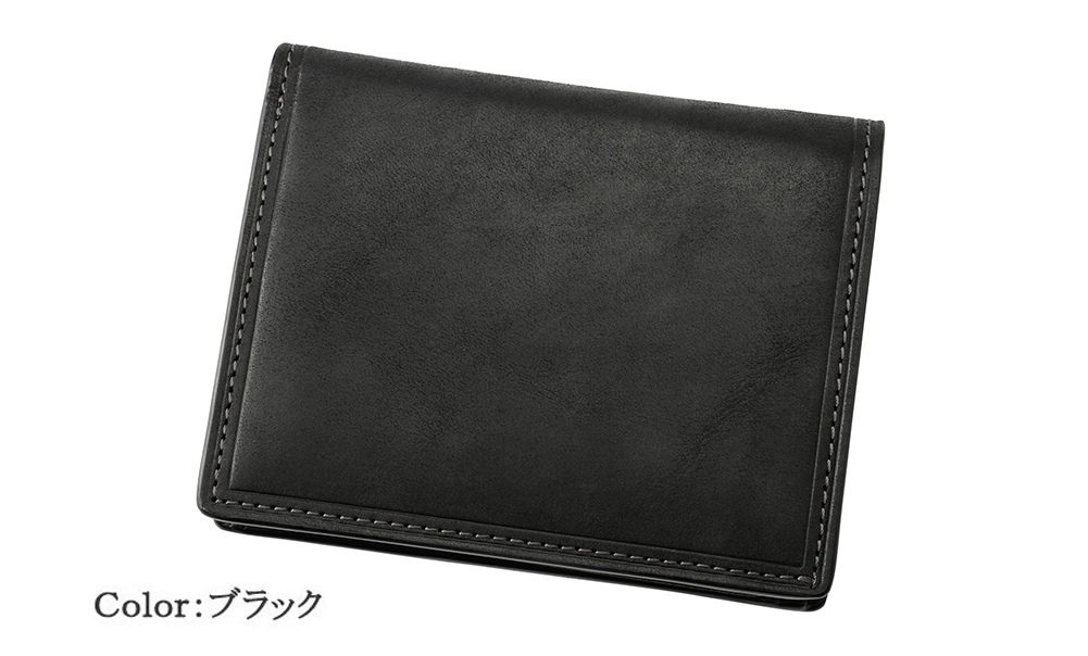 二つ折り財布 コンパクト メンズ 本革 ミニ財布 牛革 キップスキン ボックス型小銭入れ 経年変化 ギフト プレゼント クレシータ 3793の画像