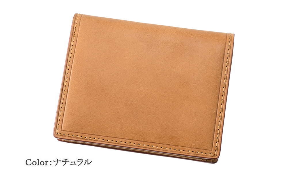 二つ折り財布 コンパクト メンズ 本革 ミニ財布 牛革 キップスキン ボックス型小銭入れ 経年変化 ギフト プレゼント クレシータ 3793の画像