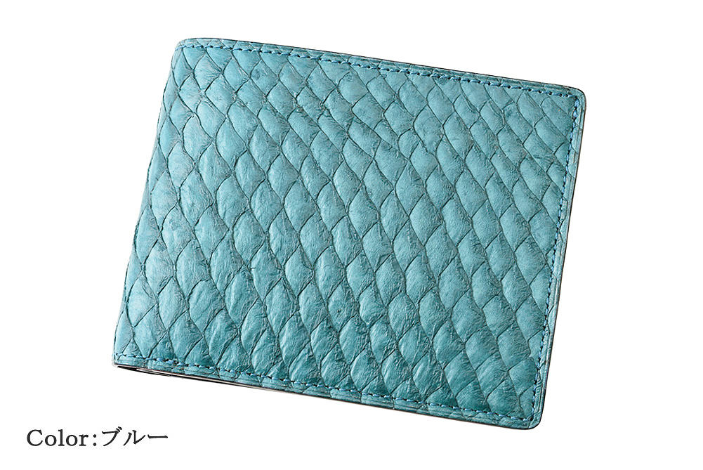 財布 メンズ 二つ折り財布 本革 小銭入れあり キプリス MADAI -Ocean Leather- CYPRIS 日本製 ブランド レザー 魚革 鯛 4131の画像