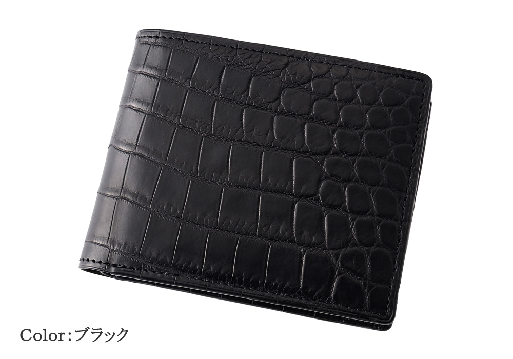 メンズ 財布 二つ折り 小銭入れあり CYPRIS クロコダイル キプリス コレクション マットクロコダイル 本革 鰐革 レザー 日本製 札入 エキゾチックレザー 4190の画像