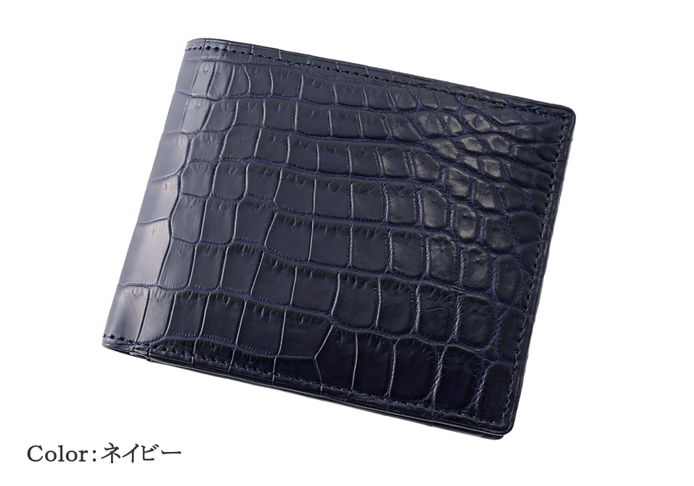メンズ 財布 二つ折り 小銭入れあり CYPRIS クロコダイル キプリス コレクション マットクロコダイル 本革 鰐革 レザー 日本製 札入 エキゾチックレザー 4190の画像