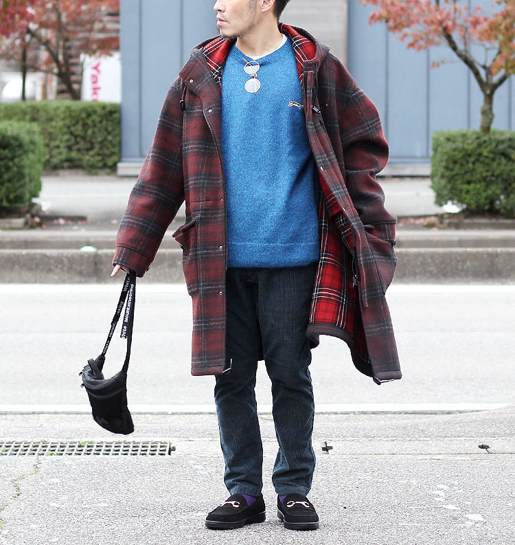 【s40】【セブンバイセブン/7×7】FULL ZIP PARKA COAT -Needle punch Fleece / check-  [800-0210005]【送料無料】【キャンセル返品交換不可】【let】