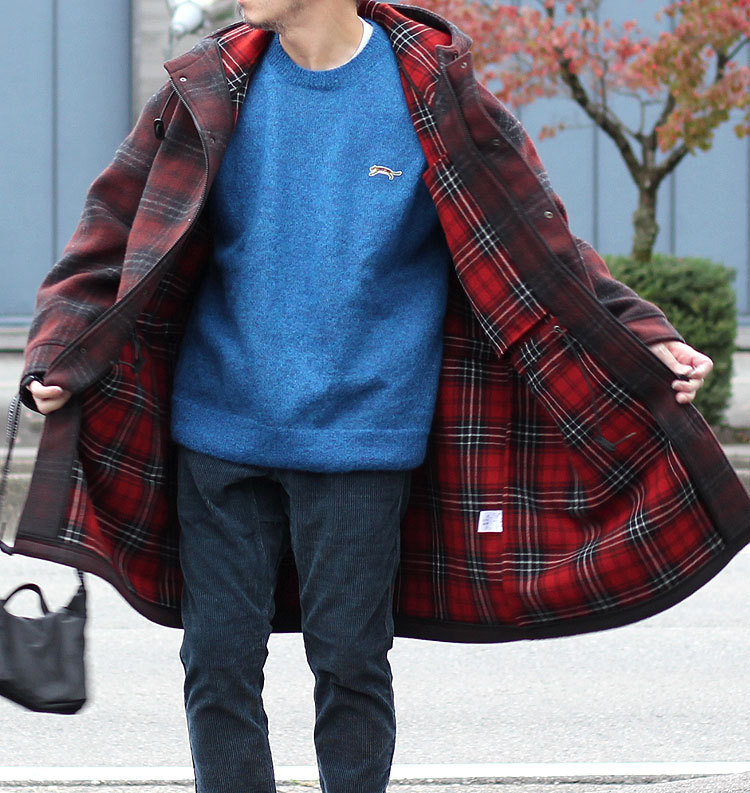 【s40】【セブンバイセブン/7×7】FULL ZIP PARKA COAT -Needle punch Fleece / check-  [800-0210005]【送料無料】【キャンセル返品交換不可】【let】