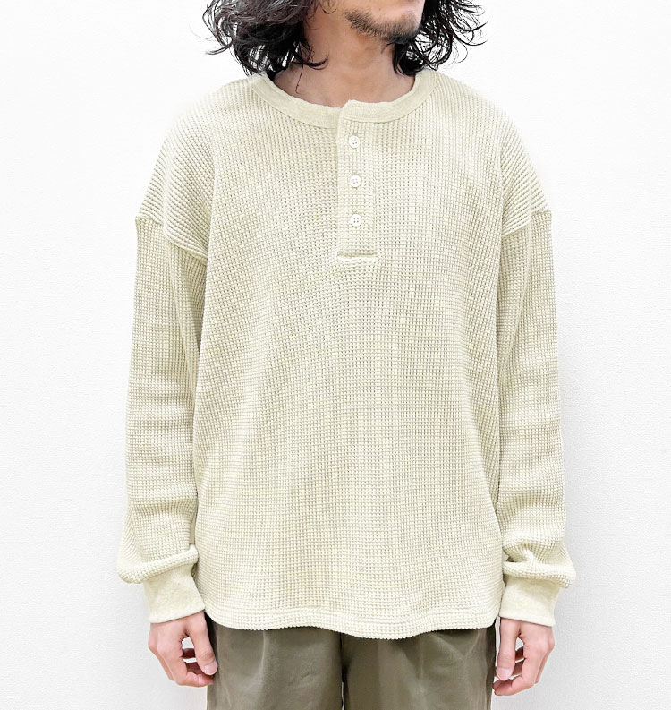 s20】【モクティ/mocT】HEAVY NEON WAFFLE HENRY NECK P/O[M09-5138