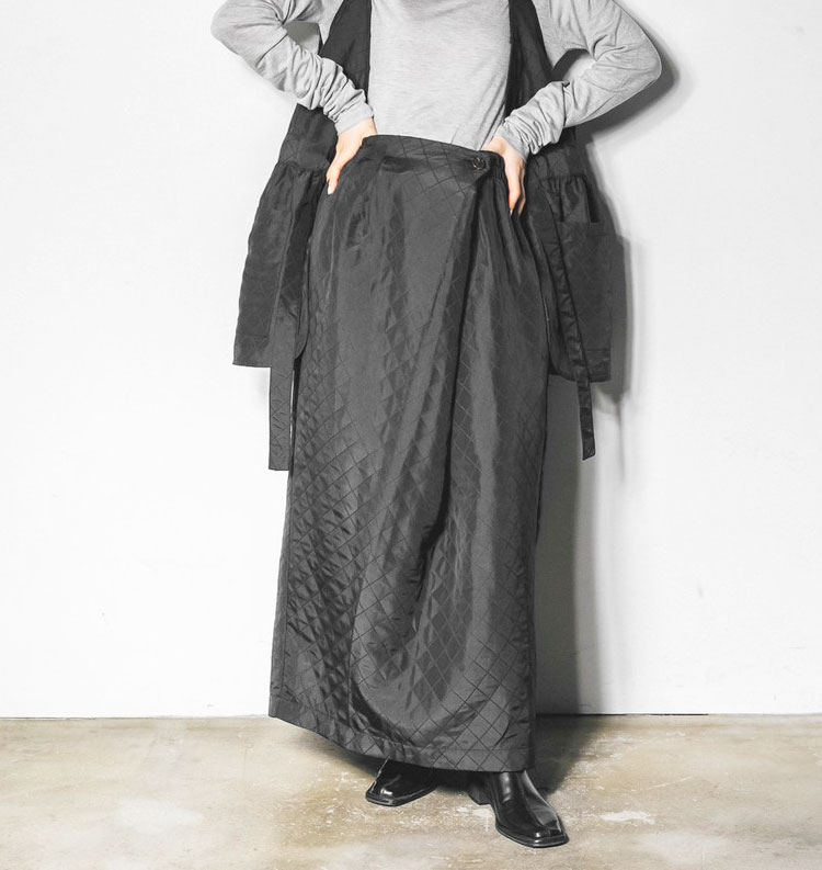 アガウド　フロントタック　スカート AGAWD 【s40】【アガウド/AgAwd】Tuck Wrap Skirt（タックラップ
