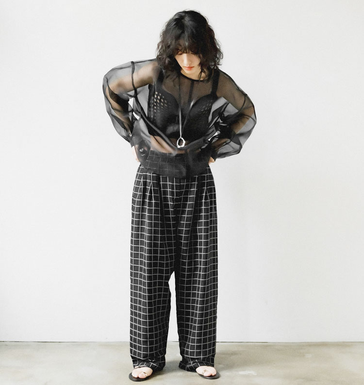 AGAWD（アガウド） 【s40】【アガウド/AgAwd】Sheer Check Pants