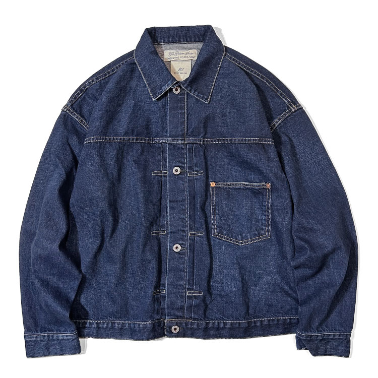 レミレリーフ REMI RELIEF スタジャン 藍染 インディゴ染め 本革 REMI RELIEF レミレリーフ スカ刺繍 インディゴ スタジャン