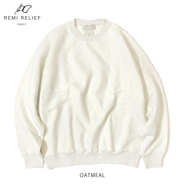 【新品未使用】REMI RELIEF 定価23,980円 サイズL REMI RELIEF（レミ レリーフ） ノンストレス起毛裏毛クルー スウェット