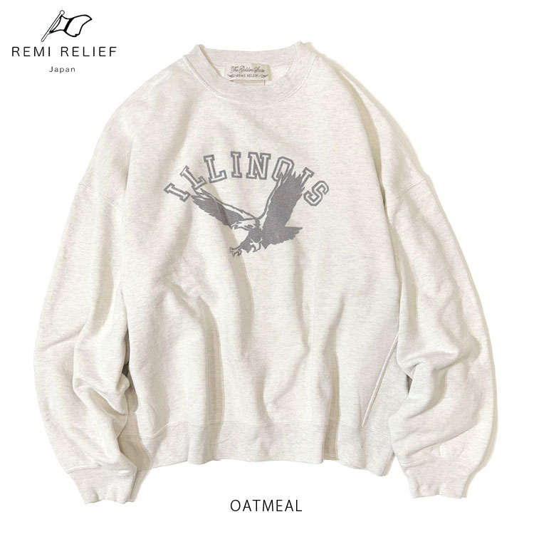 REMI RELIEF（レミ レリーフ） SP加工3飛び裏毛クルー(ILLINOIS
