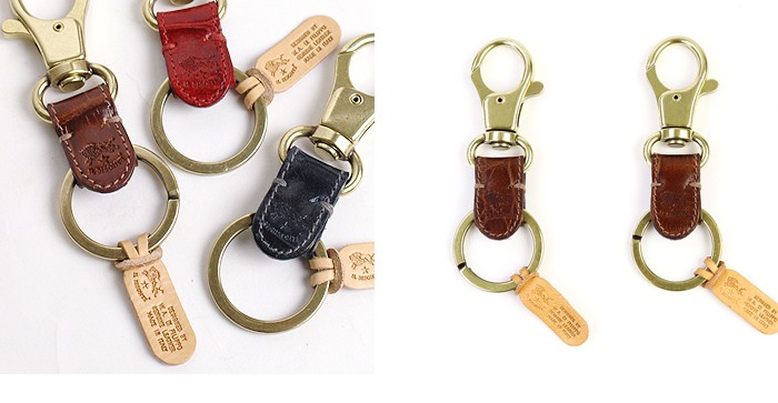 IL BISONTE（イルビゾンテ） キーホルダー クロコエンボスドレザー
