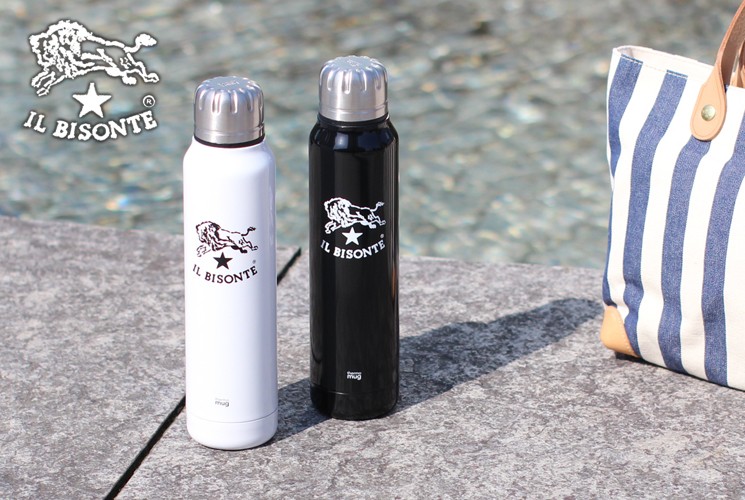 IL BISONTE ステンレス折りたたみカップ レザー収納袋付き IL BISONTE（イルビゾンテ） カップ＆ボトル アンブレラボトル(300ml