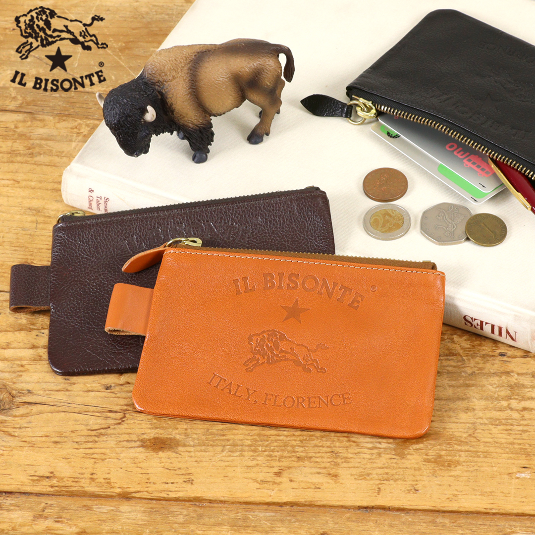 IL BISONTE（イルビゾンテ） ポーチ ビッグロゴフラットポーチ(M