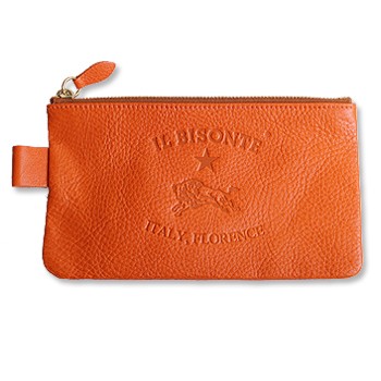 IL BISONTE イルビゾンテ ポーチ ビッグロゴフラットポーチ(L