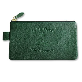 IL BISONTE イルビゾンテ ポーチ ビッグロゴフラットポーチ(L