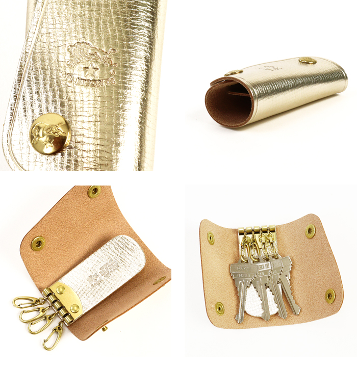 IL BISONTE（イルビゾンテ） キーケース メタリックレザースナップ