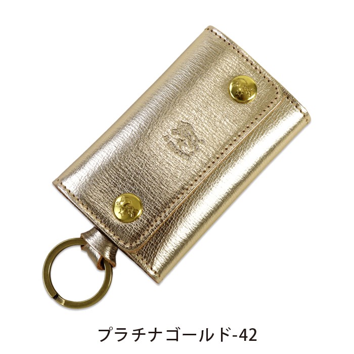【新品】IL BISONTE イルビゾンテ キーケース ブラウン ゴールド 本革 イルビゾンテ キーケース メタリックレザー6連キーケース 54_1_