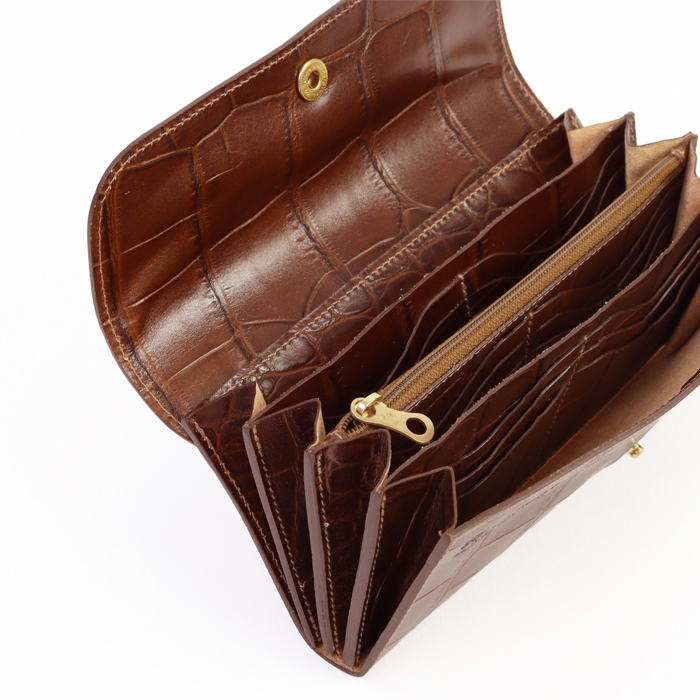 IL BISONTE（イルビゾンテ） 財布 長財布 クロコエンボスドハーフ