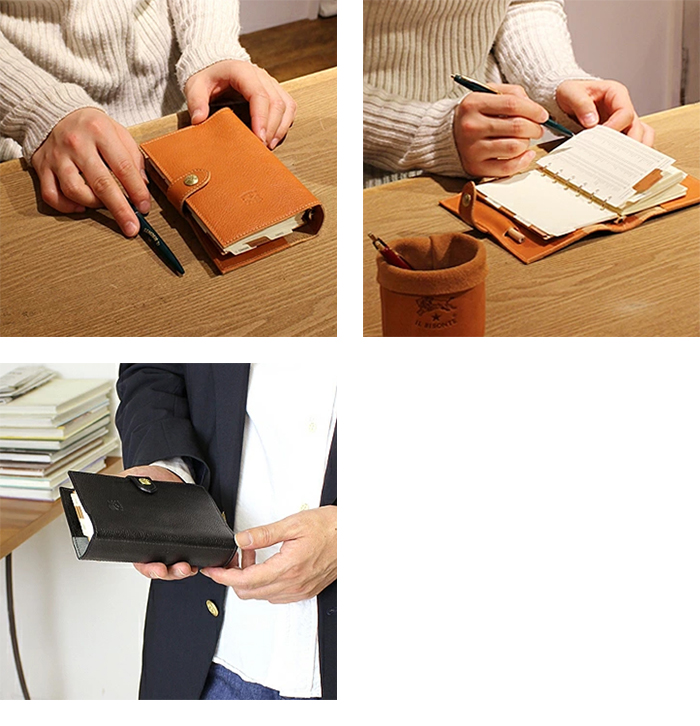 IL BISONTE イルビゾンテ 文房具 ワンスナップシステム手帳(小