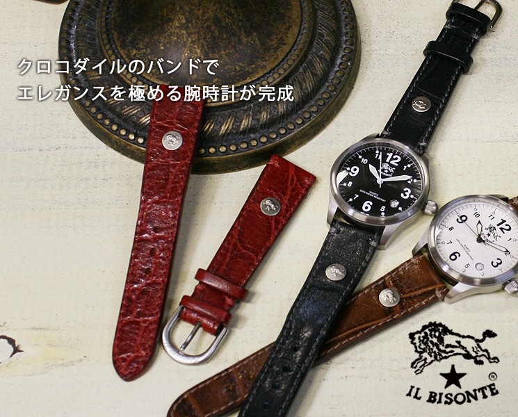 超美品！IL BISONTE イルビゾンテ/クォーツ腕時計/アナログ/レザー IL BISONTE（イルビゾンテ） 腕時計 クロノグラフ(メンズ)オリジナル