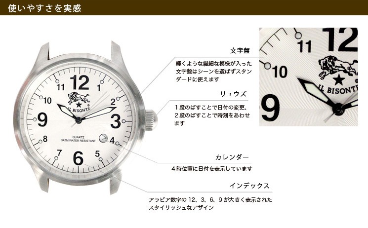 IL BISONTE イルビゾンテ 腕時計 ラウンドフェイス(メンズ)文字盤のみ