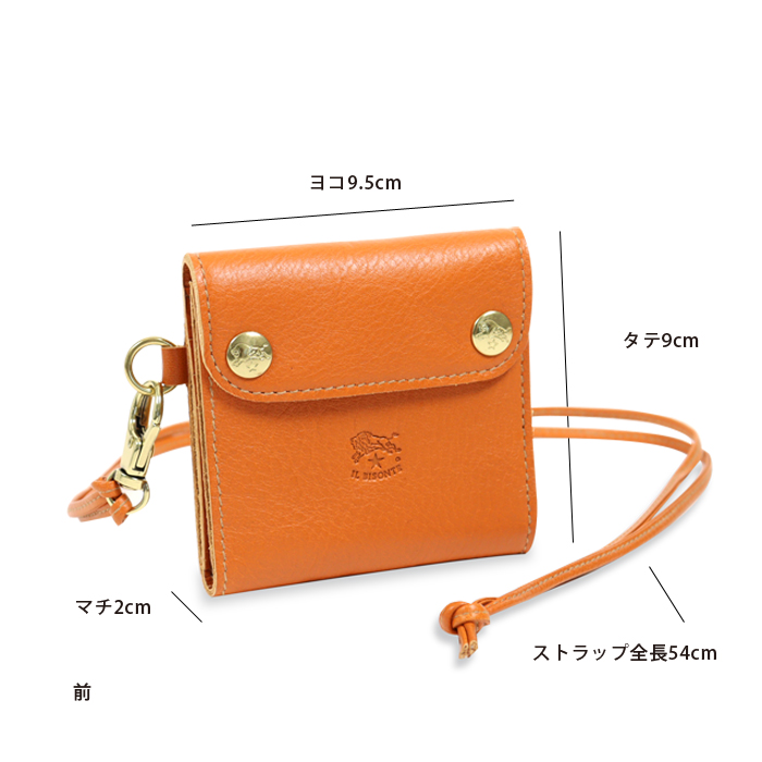 IL BISONTE イルビゾンテ 二つ折り財布 レザーストラップ付き二 IL BISONTE イルビゾンテ 二つ折り財布 レザーストラップ付き二