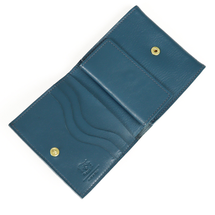 【黒松】　IL BISONTE ダークグリーン 二つ折り財布 IL BISONTE イルビゾンテ 財布 二つ折り がま口 小銭入れ付き