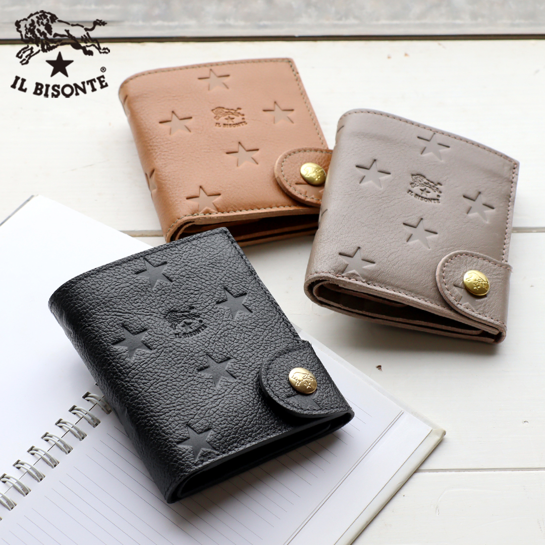 新品【IL BISONTE イルビゾンテ】二つ折りジップウォレット/ユニセックス IL BISONTE（イルビゾンテ） 財布 IL BISONTE 2つ折りレザーウォレット