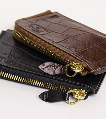 IL BISONTE（イルビゾンテ） 財布 二つ折り財布 クロコエンボスド