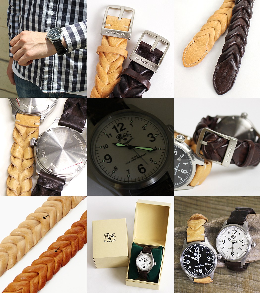 IL BISONTE（イルビゾンテ） 腕時計 ラウンドフェイス(メンズ)編み込み