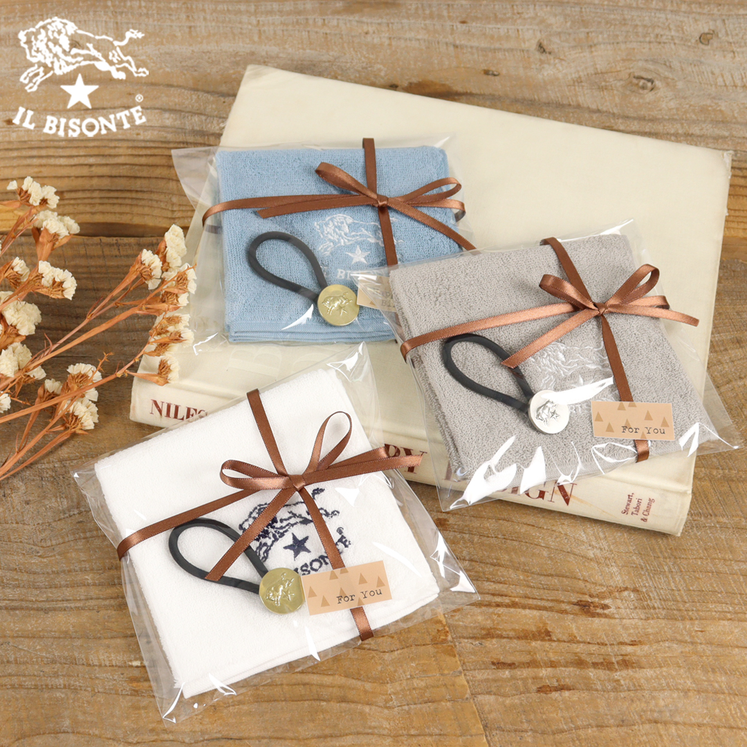 IL BISONTE（イルビゾンテ） ギフトセット ハンドタオル×ヘアゴム