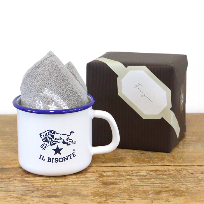 IL BISONTE（イルビゾンテ） ギフトセット ホーローマグカップ×ハンド