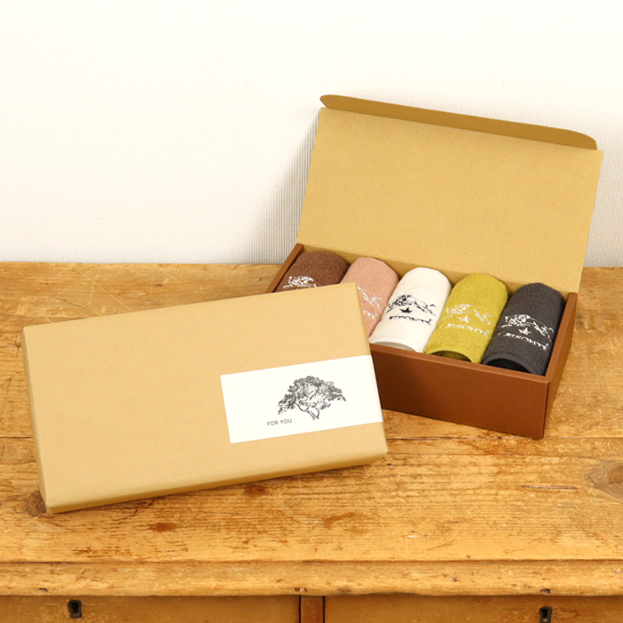 IL BISONTE（イルビゾンテ） ギフトセット ロゴハンドタオル5枚セット