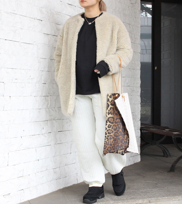 ★美品◇ティッカ 【F】ウール　ファー　ロングコート　毛　ベージュ　モコモコ TICCA 【s20】【ティッカ / TICCA】ウールファーロングコート