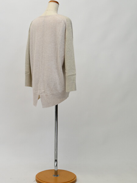 ブルーフォンセ トップス ニット 長袖 毛 フォックス 無地 F BLUE