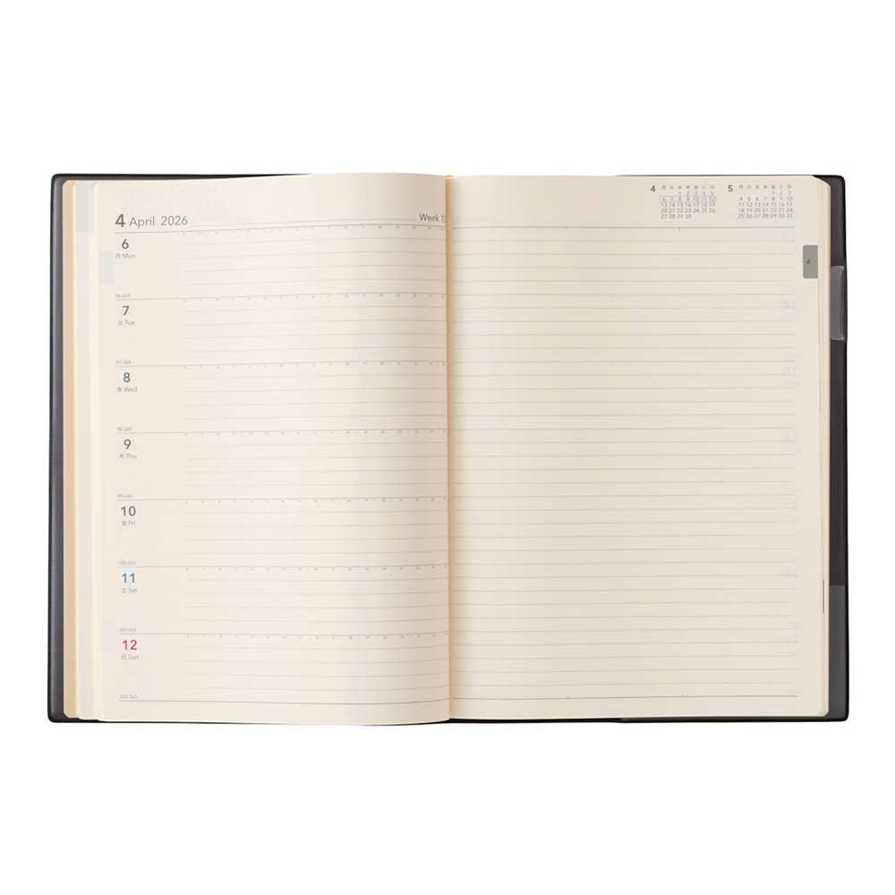 \メモページ充実/ 2026年4月始まり 手帳 スケジュール帳 ダイアリー NOLTY(ノルティ) B5 〈月間カレンダー + 週間レフト〉 月曜始まり エクリ (ブラック) 関連画像4