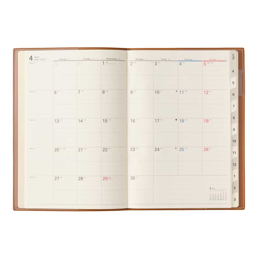＼インデックス付き！／ 2026年4月始まり 手帳 スケジュール帳 ダイアリー NOLTY(ノルティ) A5 〈月間カレンダー〉 月曜始まり インデックス アクセス | NOLTY | 03