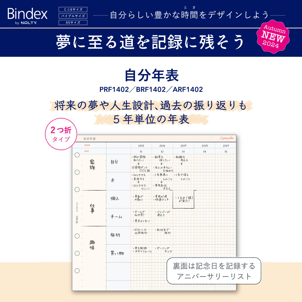 NOLTY（ノルティ） システム手帳用リフィル バイブルサイズ 自分年表
