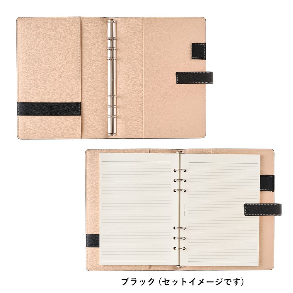 システム手帳 A5サイズ ユニトA１５ ブラック ピンク オレンジ ブルー バインダーの画像
