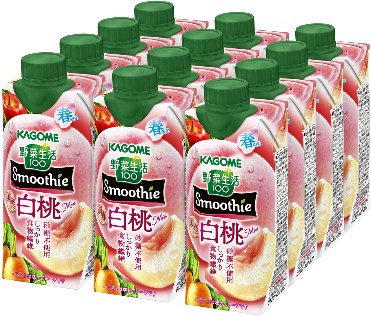 カゴメ 野菜生活100 Smoothie スムージー 国産白桃Mix 330ml×12本 賞味