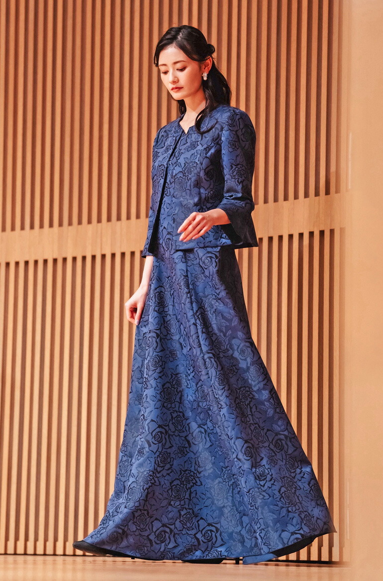 マザーズドレス 結婚式 親族 セットアップ 薔薇柄ジャガード