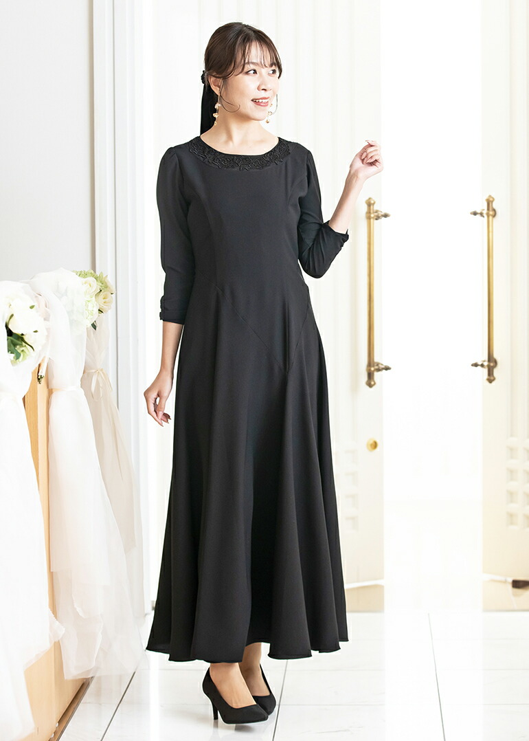 マザーズドレス 結婚式 母親 ドレス ロングドレス フォーマル ブラック
