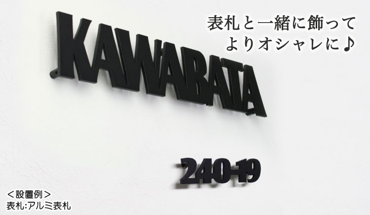 アルミ表札「番地のみ（ブロック体・アンダーライン無し）」