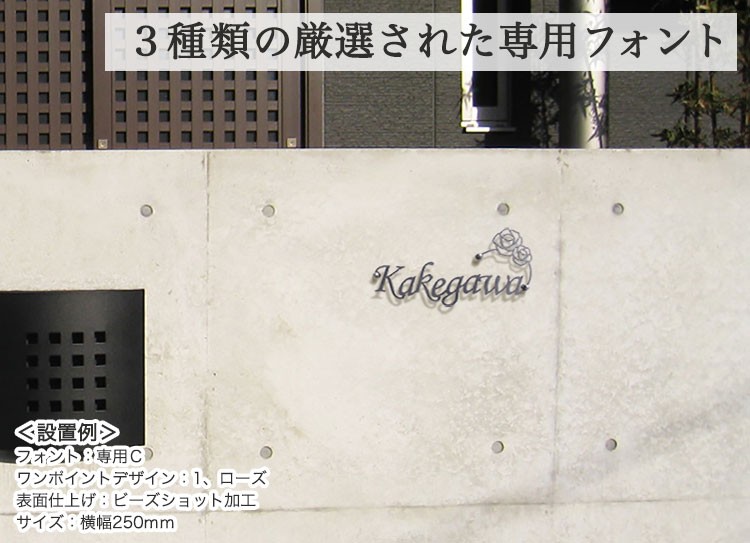 表札 おしゃれ表札 チタン表札 T2 GHO-T-08「ブランチ・アンダーライン