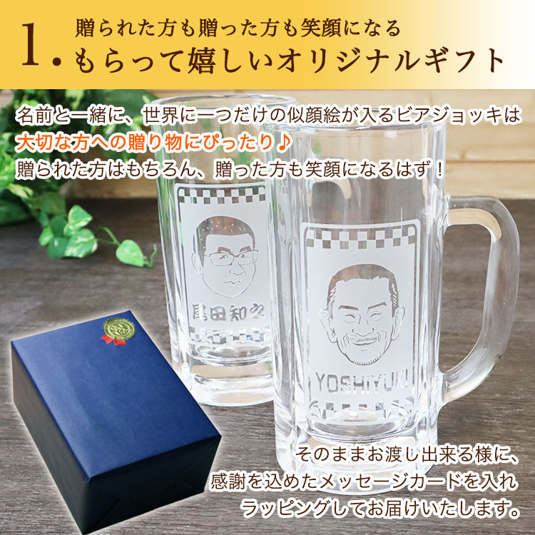 ジョッキ 【似顔絵入り＆名前入り ビアジョッキ630ml】 ビール