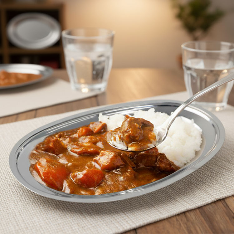 カレー皿 名前入り 【レギュラーサイズ】１個 / 燕三条 日本製 おしゃれ 楕円 ステンレス おすすめ オーバル  子供 キャンプ レトロ 軽い 割れない  舟形 NEW26 |  | 05