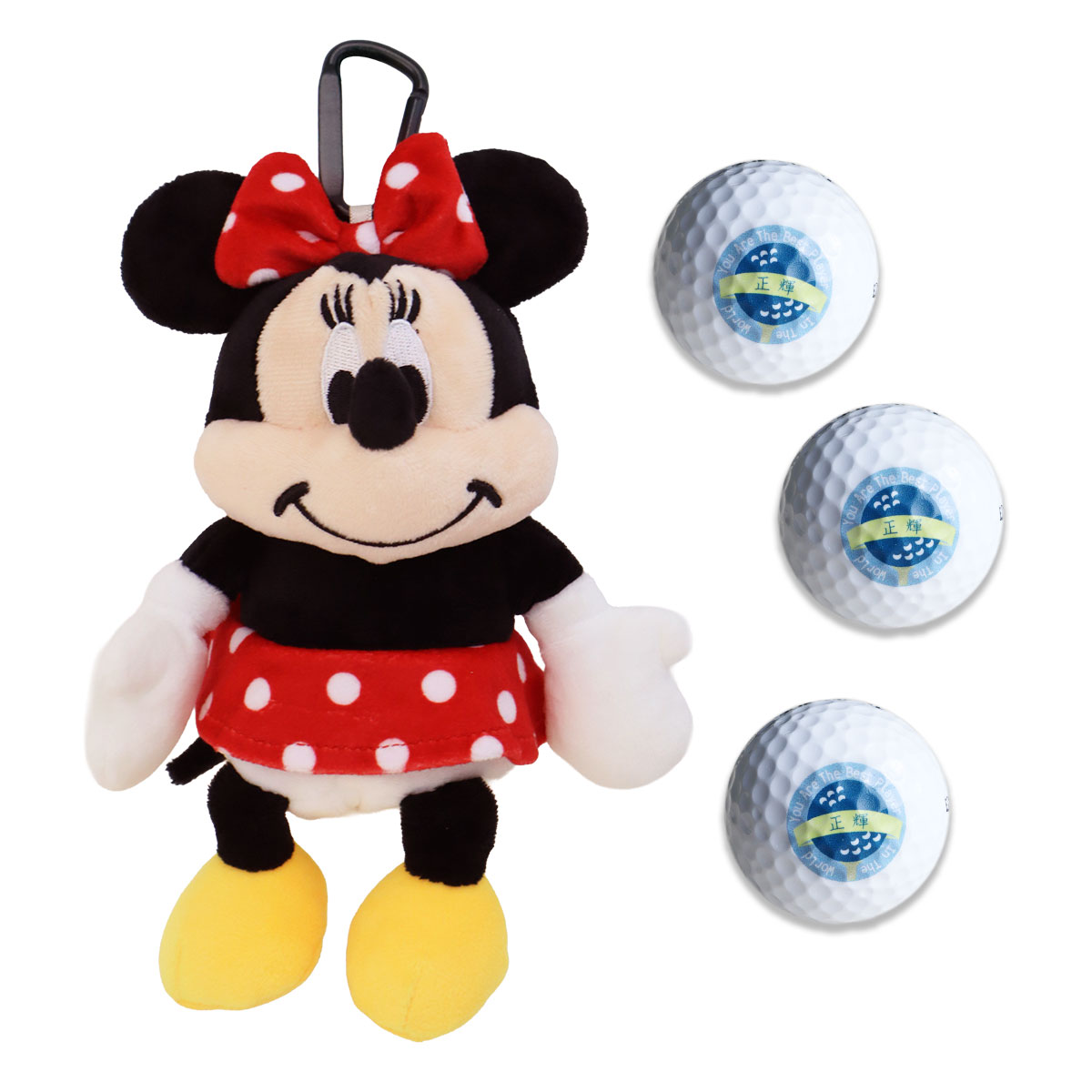 即日発送】 ディズニー ぬいぐるみポーチ＆名入れゴルフボール（片面