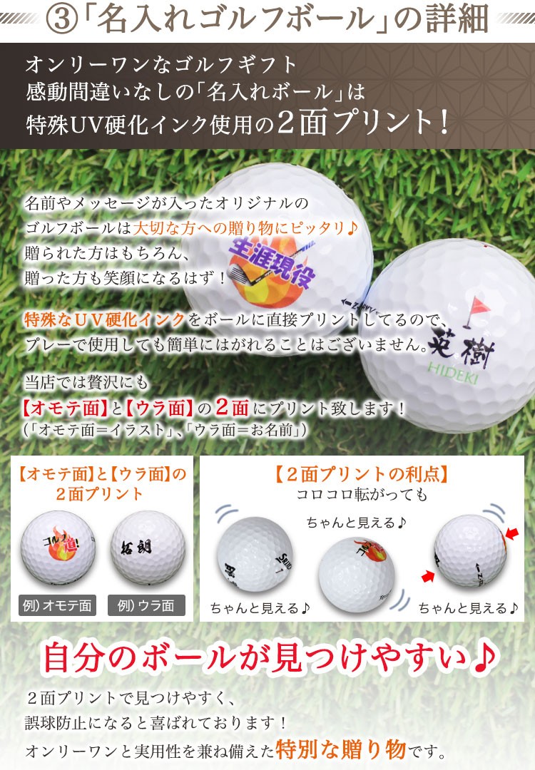 名入れゴルフボールの詳細